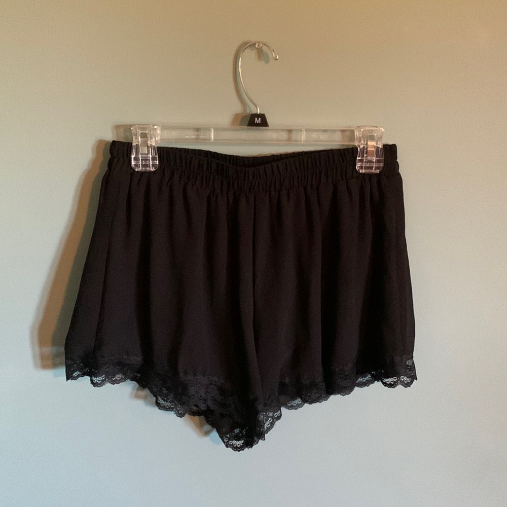 Black LUSH chiffon and lace shorts, size M, never worn